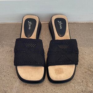 Black Y2k Platform Sandals Size 7